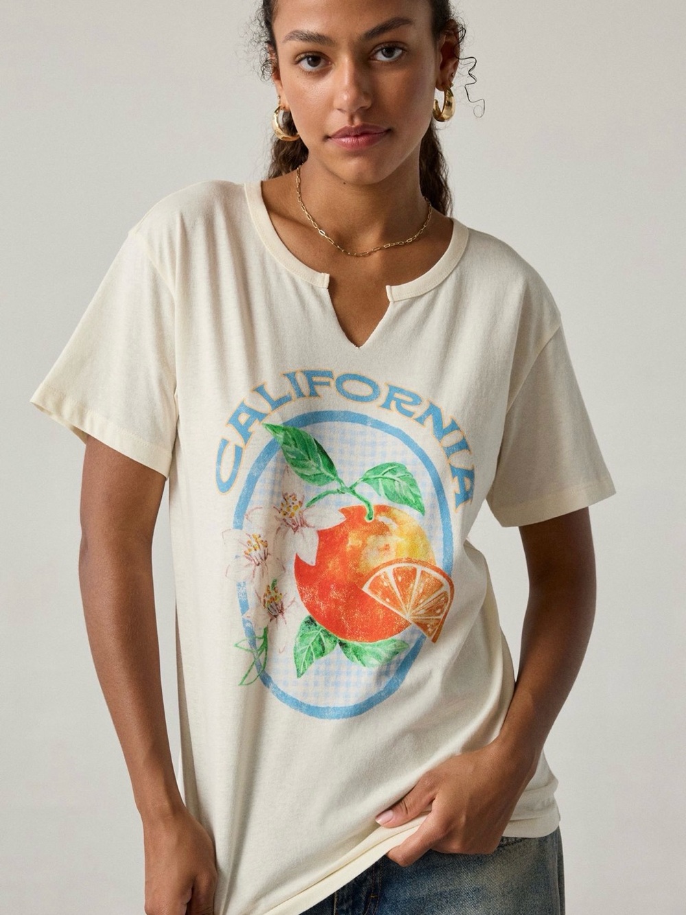 California Oranges Graphic Notched V-Neck
Graphic Tee NWOT